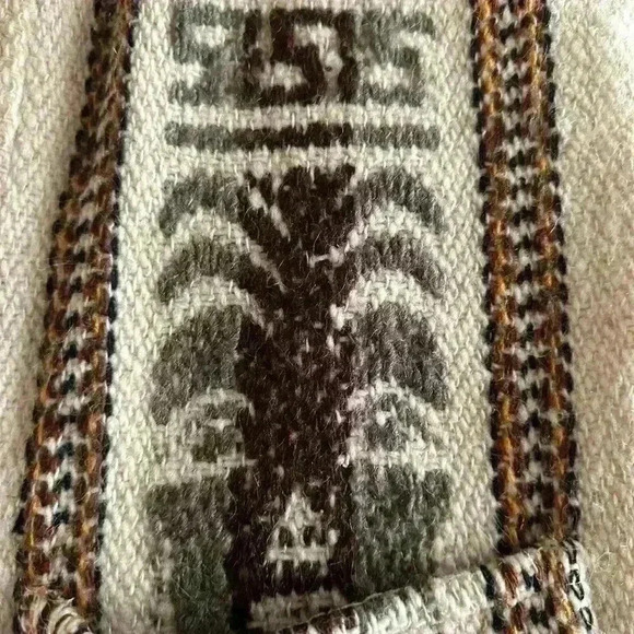 Vintage Women’s Sz L Cream Wool Button-up Jacket Alpaca Native Western Design - Picture 10 of 14